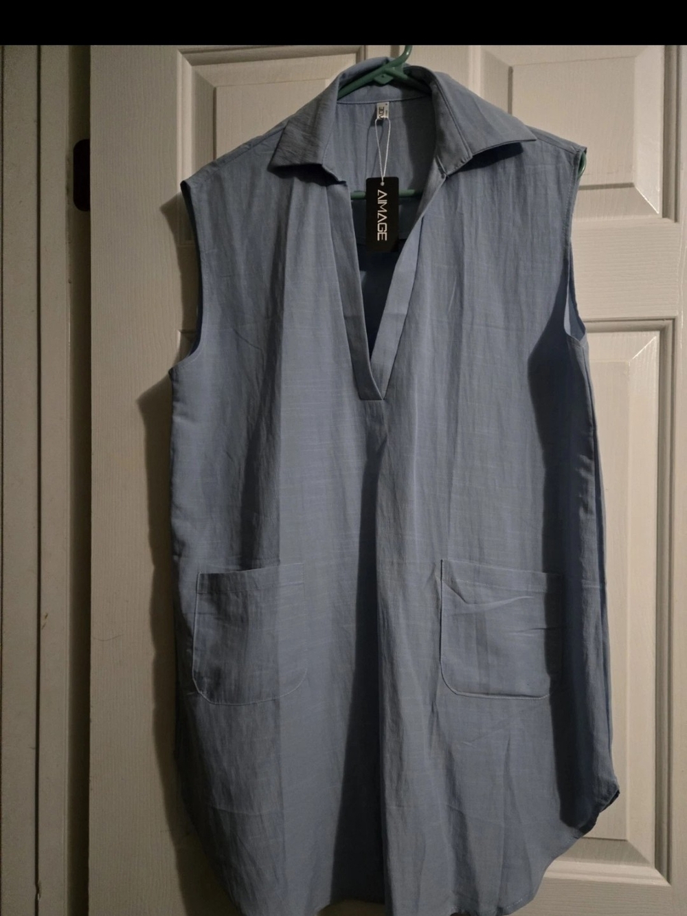AIMAGE Light Blue Sleeveless Tunic